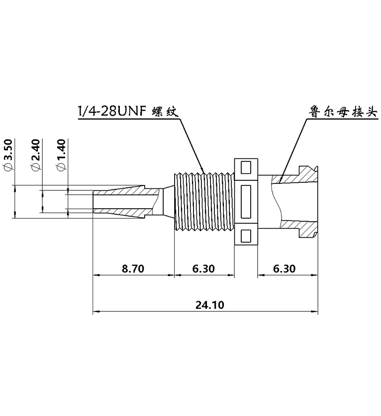 2.4mm（3/32）穿板魯爾母接頭